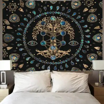 Tree Eye Black Tapestry