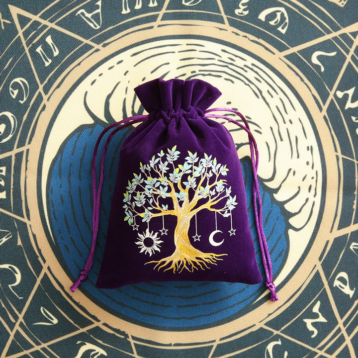 Tree Sun Moon Purple Tarot Storage Bags