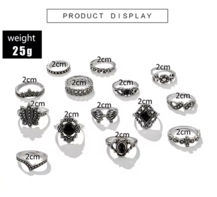 Trendy Silver Ring Set