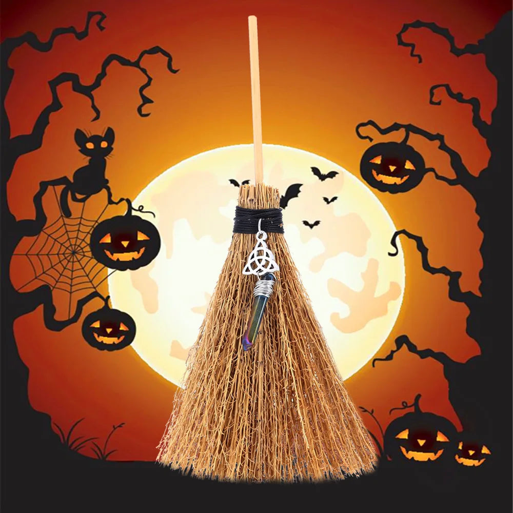 Trinity Crystal Broom Halloween Home Decor