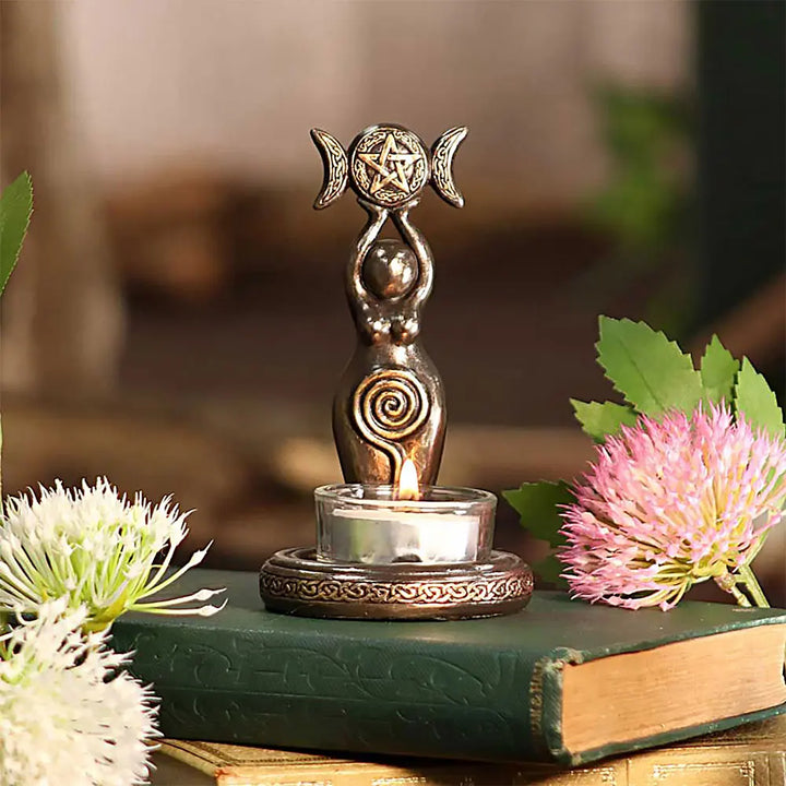 Triple Goddess Candle Holder