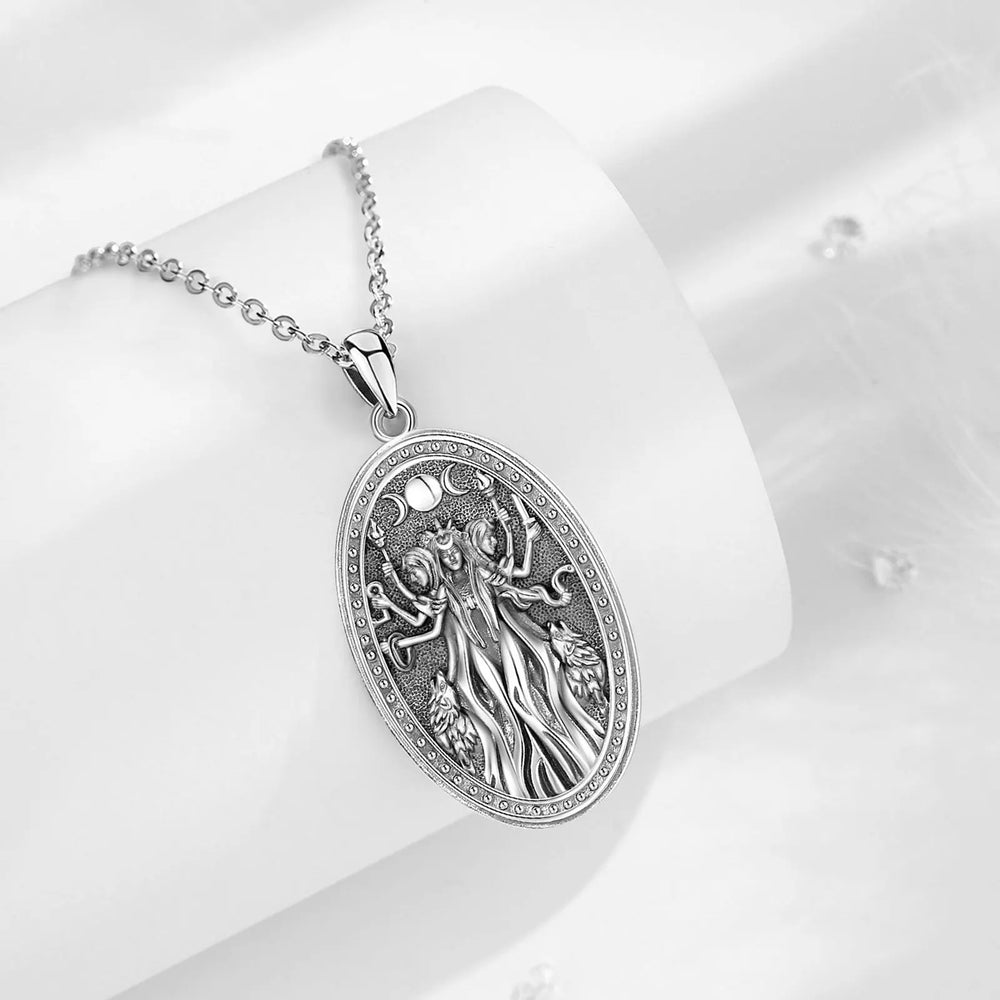 Triple Goddess Sterling Silver Necklace