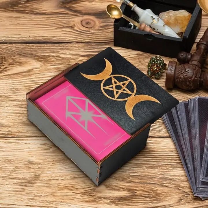Triple Moon Pentacle Box For Tarot Cards