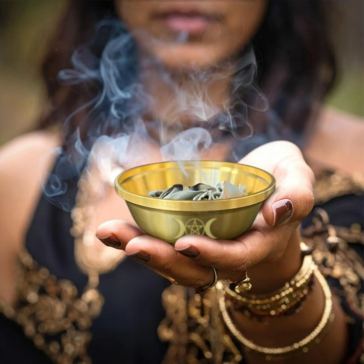 Triple Moon Pentacle Offering Bowl