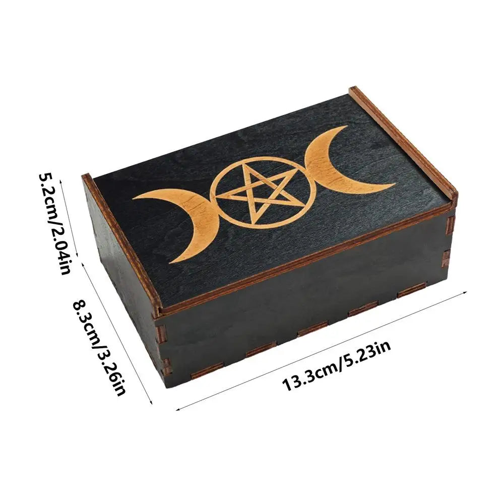 Triple Moon Pentacle Wood Box