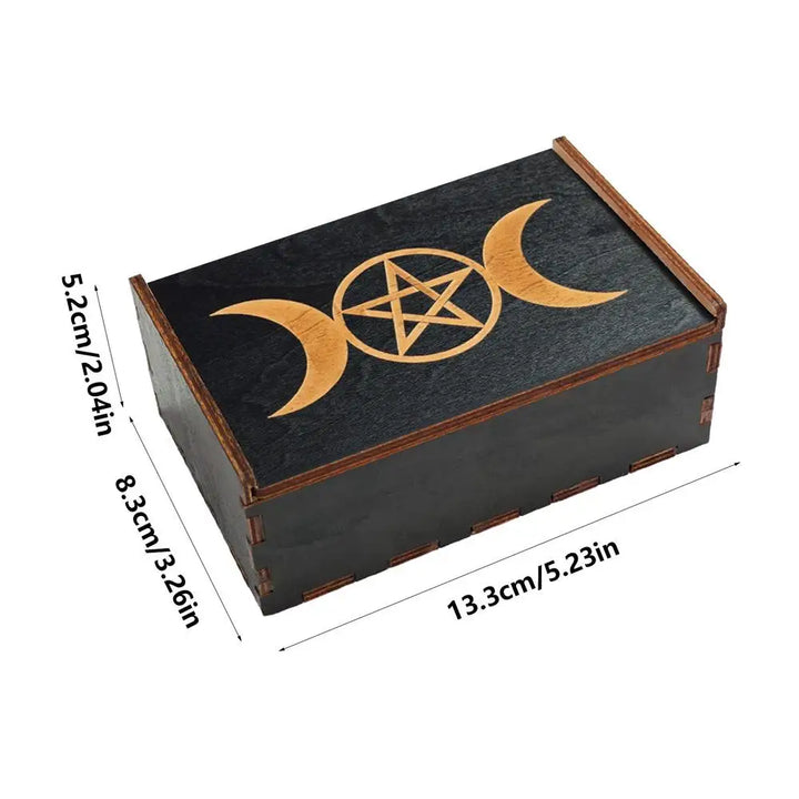 Triple Moon Pentacle Wood Box