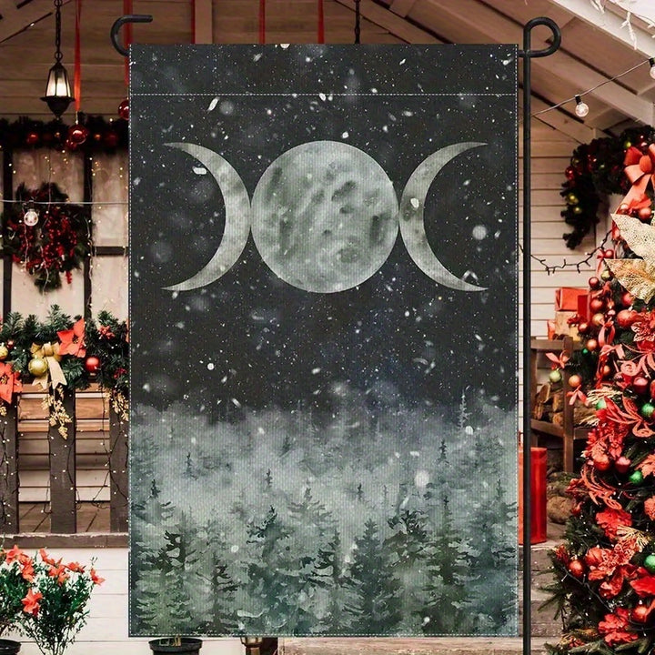 Triple Moon Winter Banner Flag