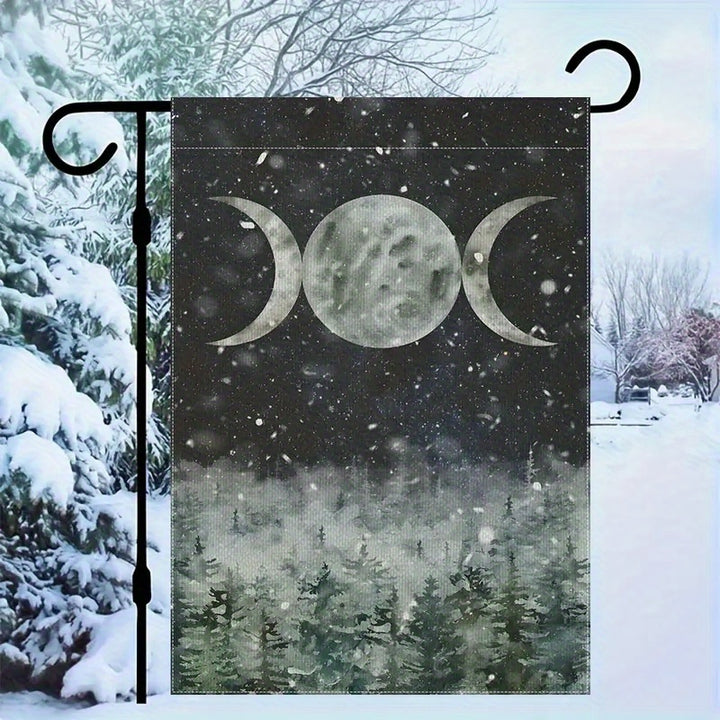 Triple Moon Winter Garden Flag