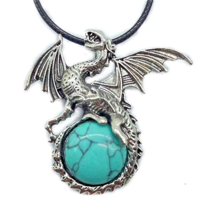 Turquoise Crystal Dragon Necklaces