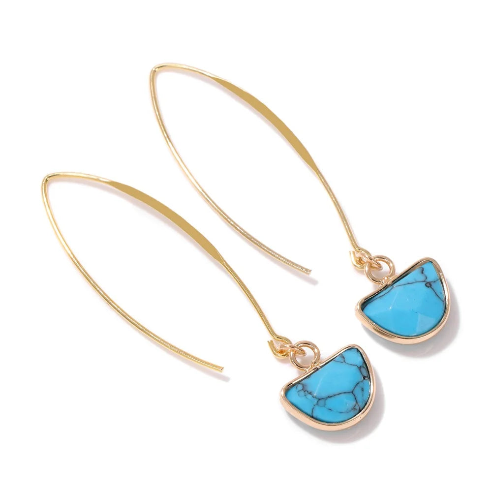 Turquoise Gold Earrings