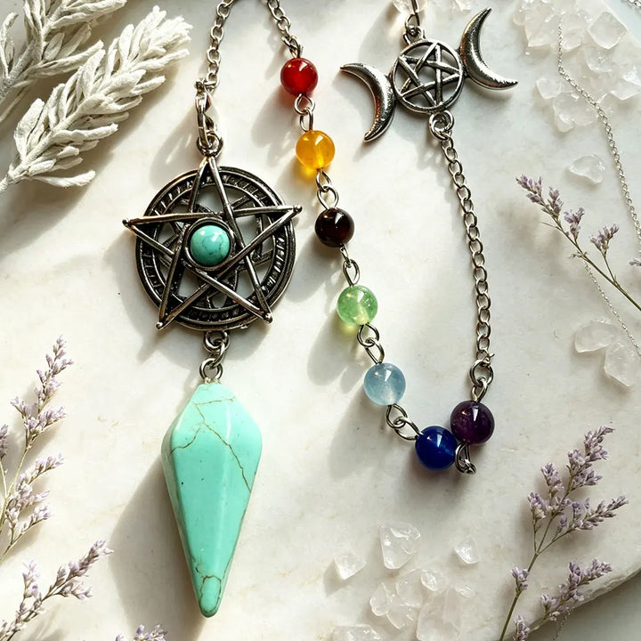 Turquoise Pentacle Star Pendulum