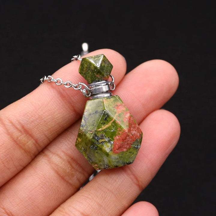Unakite Crystal Bottle Necklaces