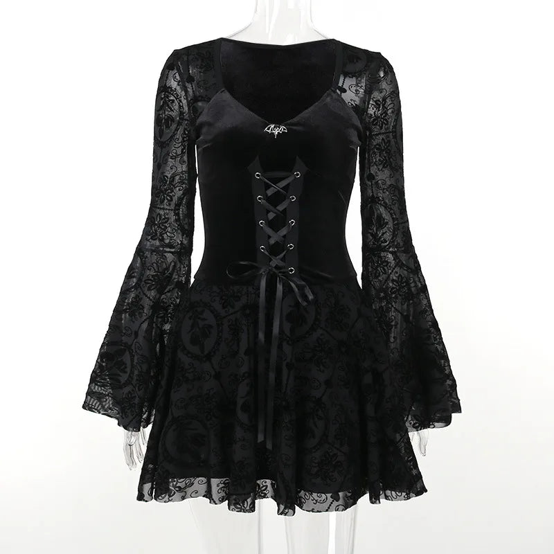Velvet Lace Witch Corset Dresses