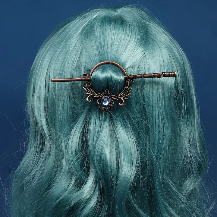 Vintage Blue Gem Hair Fork
