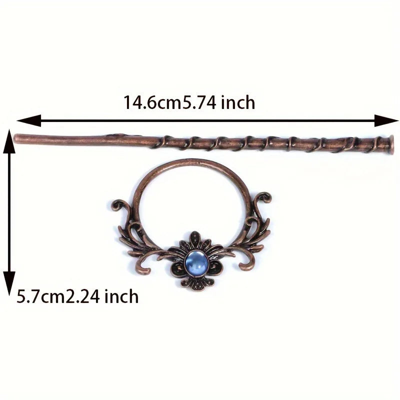 Vintage Blue Gem Hair Fork