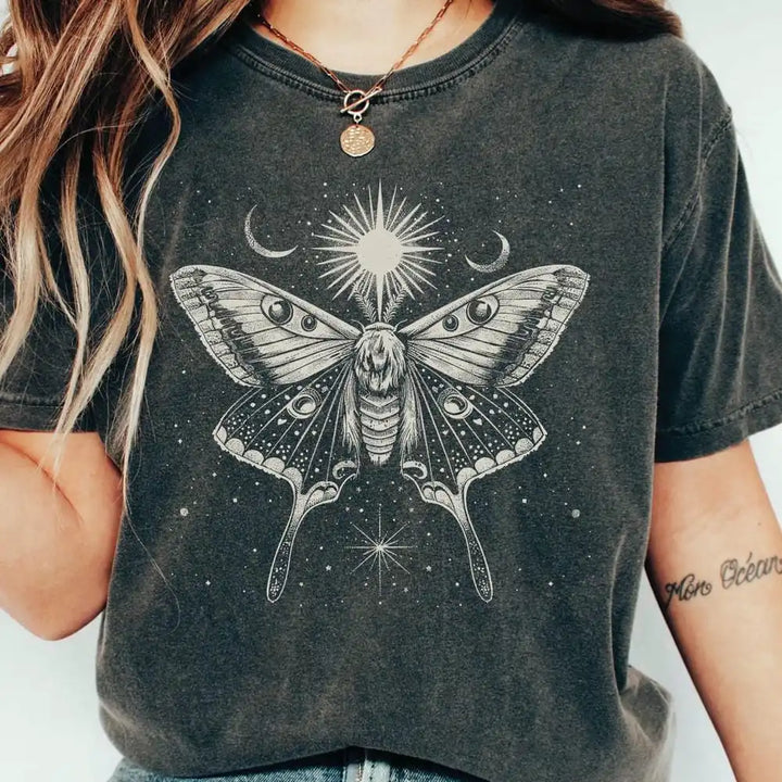 Washed Black Moth T-Shirt
