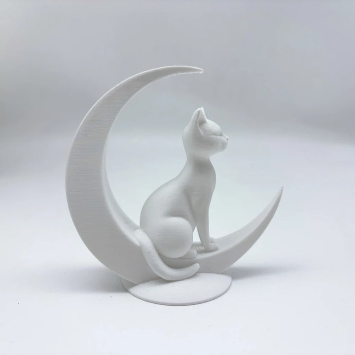 White Cat Moon Statues