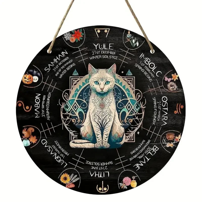 White Cat Wheel of The Year Pagan Calendar