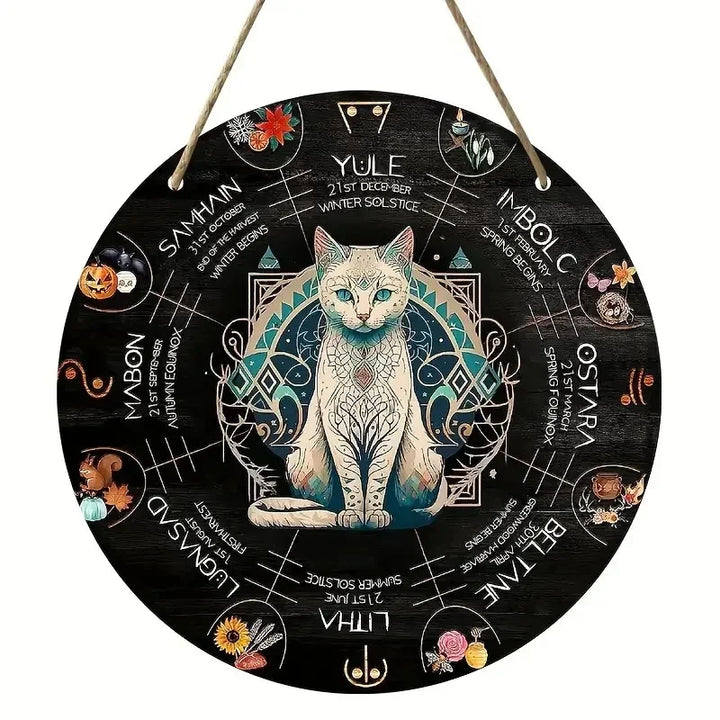 White Cat Wheel of The Year Pagan Calendar