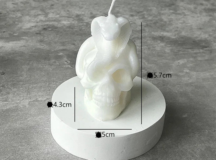 White Cobra Skull Candle