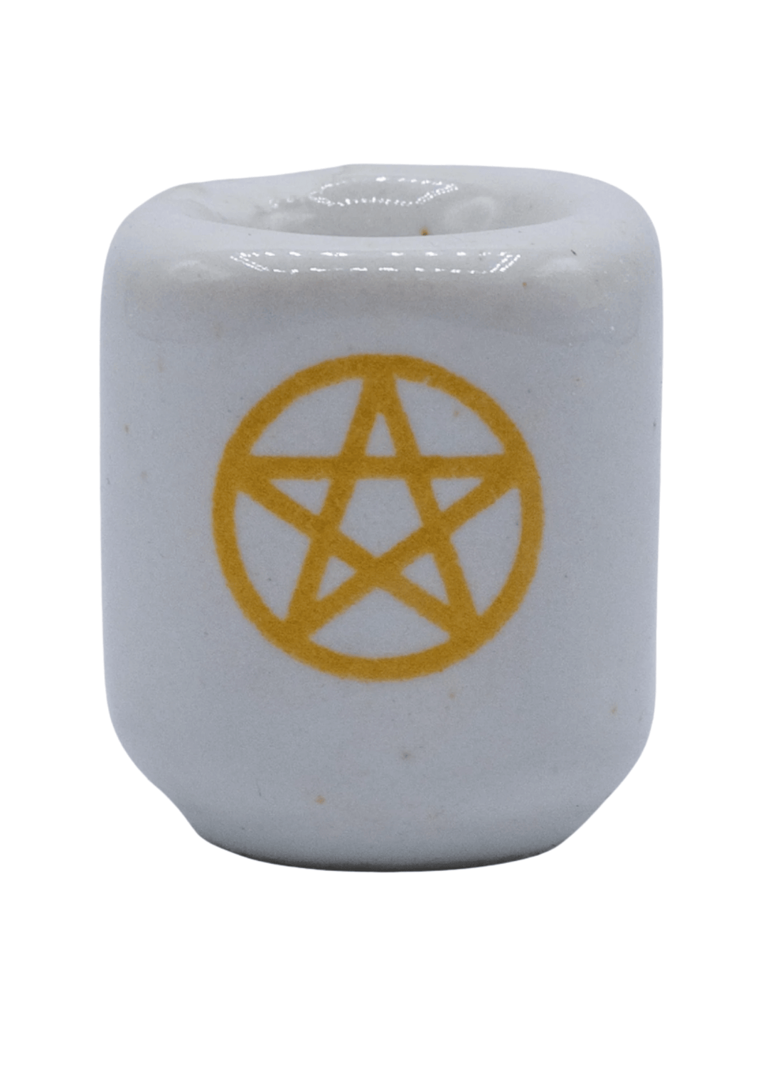 White Gold Pentacle Candle Holder