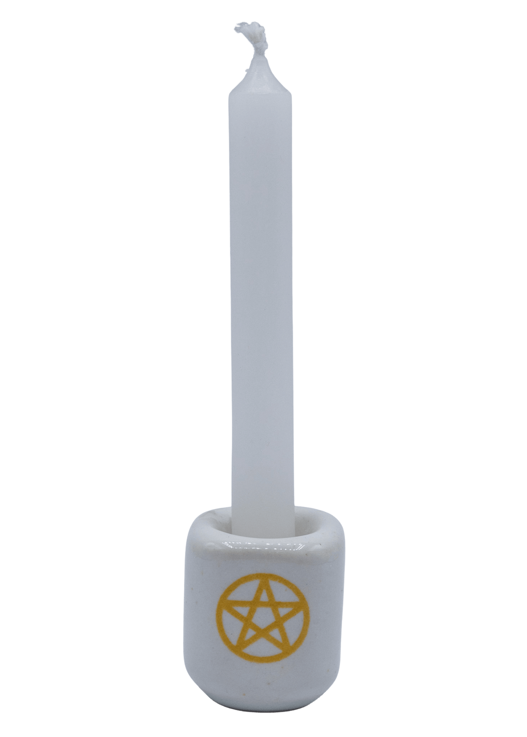 White Pentacle Candle Holder