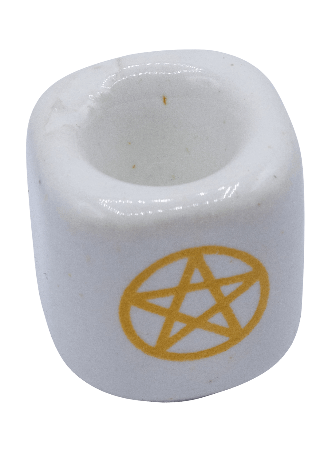 White Pentacle Chime Candle Holder