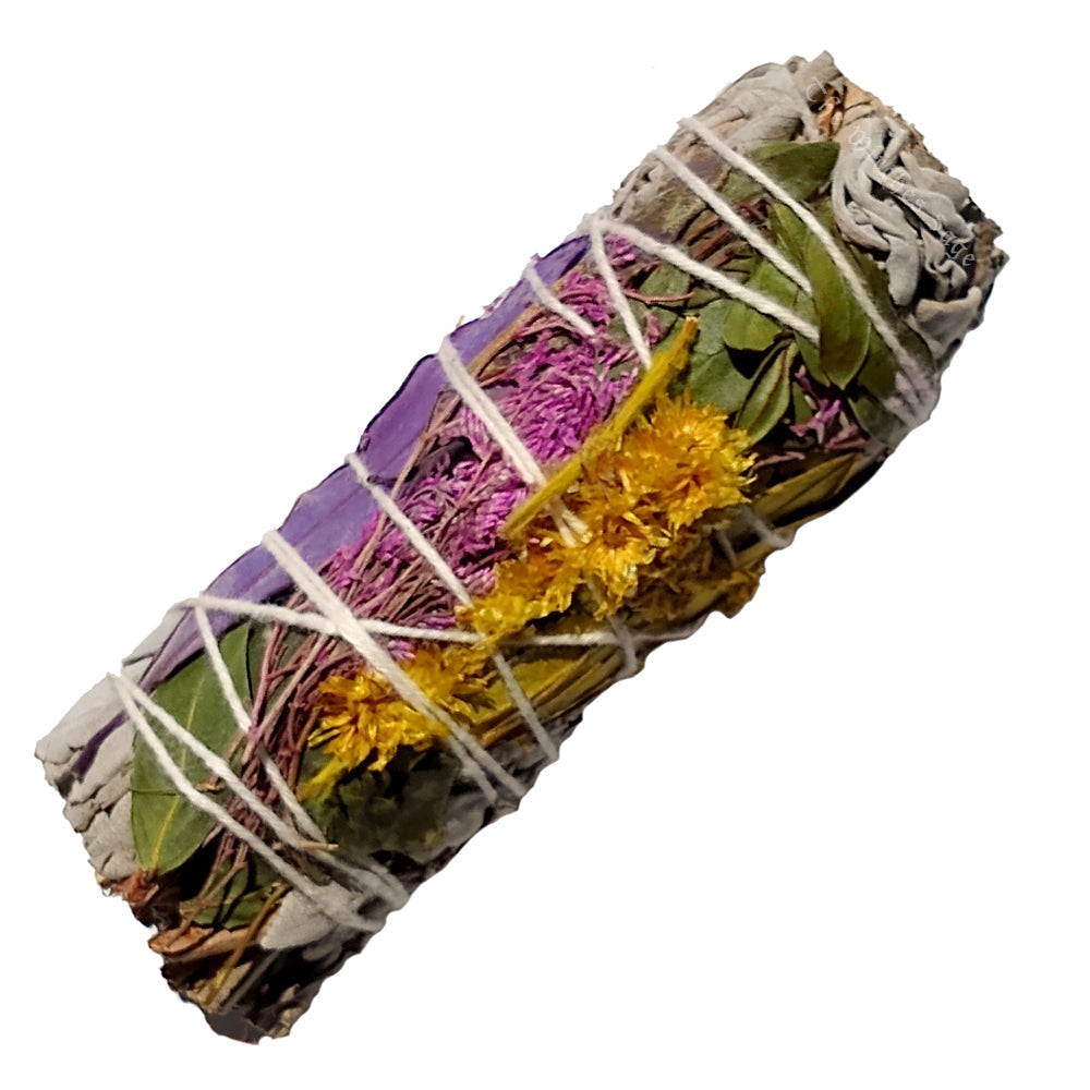 White Sage, Calendula, & Floral Flowers Smudge Bundle