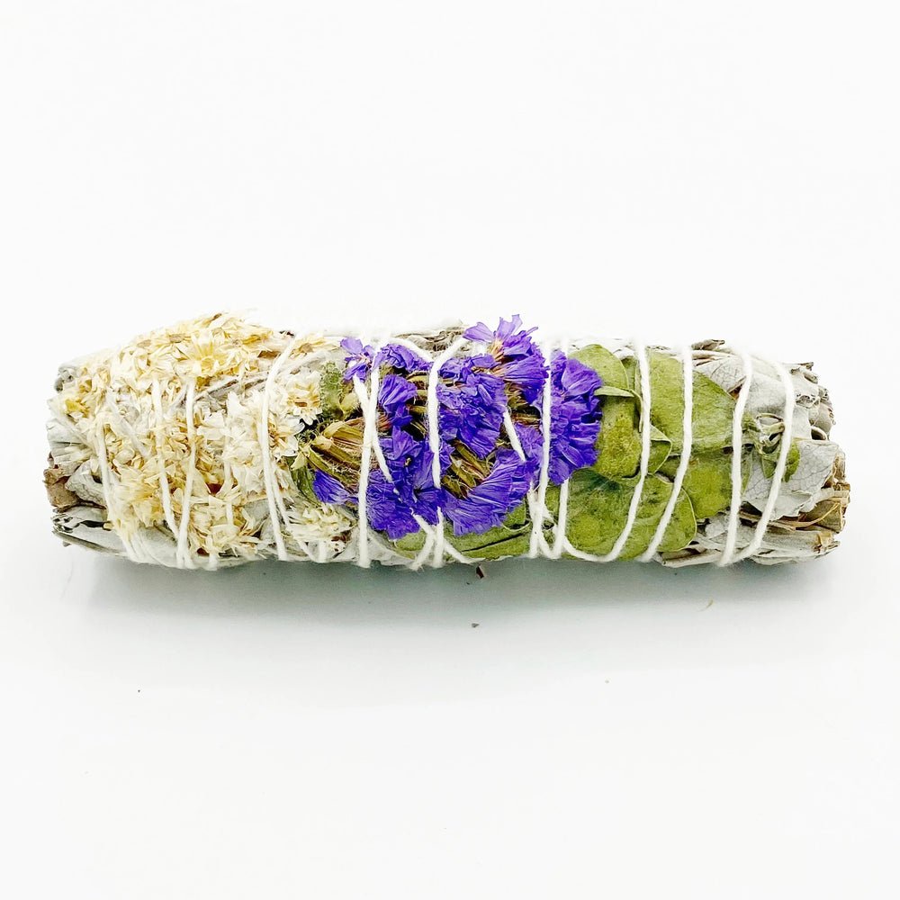 White Sage, Eucalyptus, Purple Sinuata and Lavender Smudge Bundles