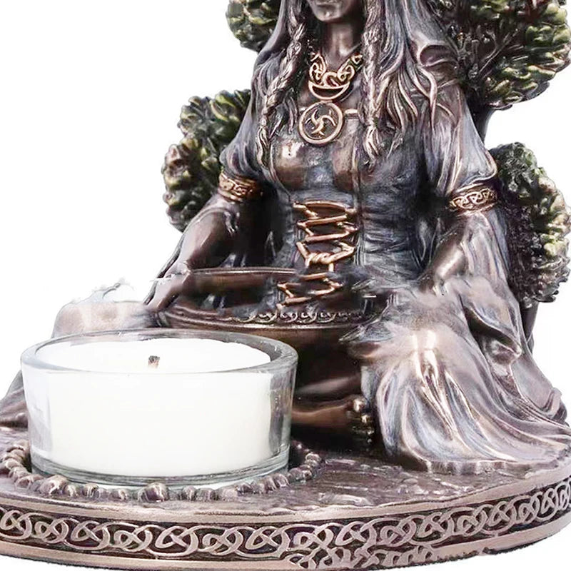 Wiccan Celtic Goddess Tealight Candle Holder