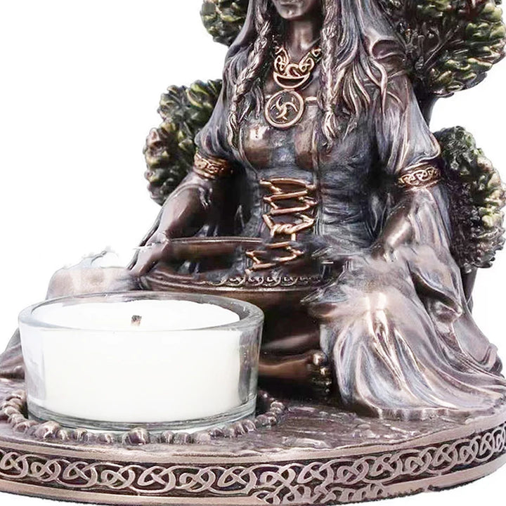 Wiccan Celtic Goddess Tealight Candle Holder