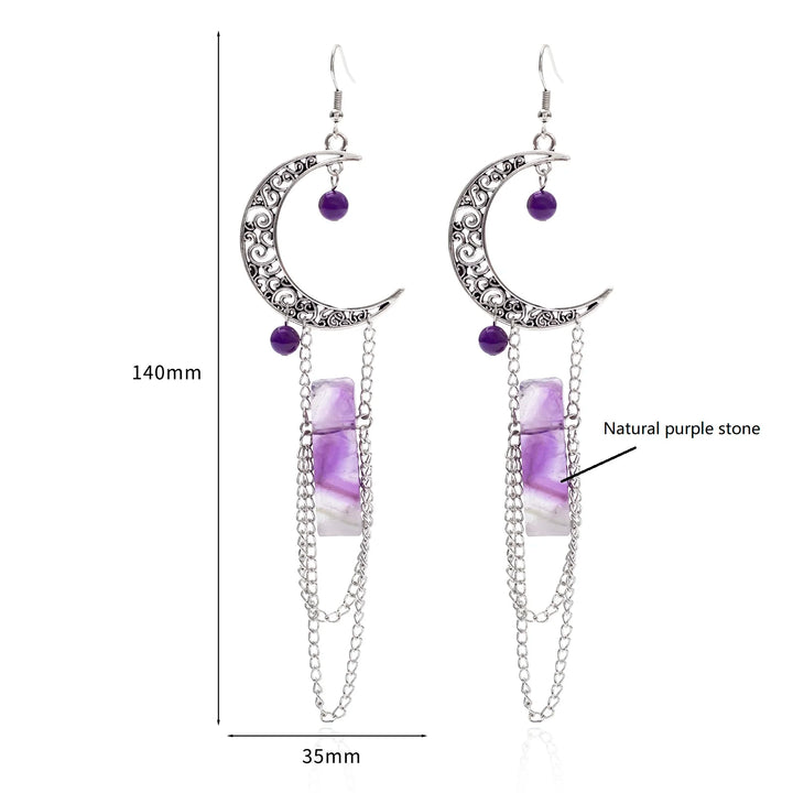 Witch Amethyst Moon Earrings
