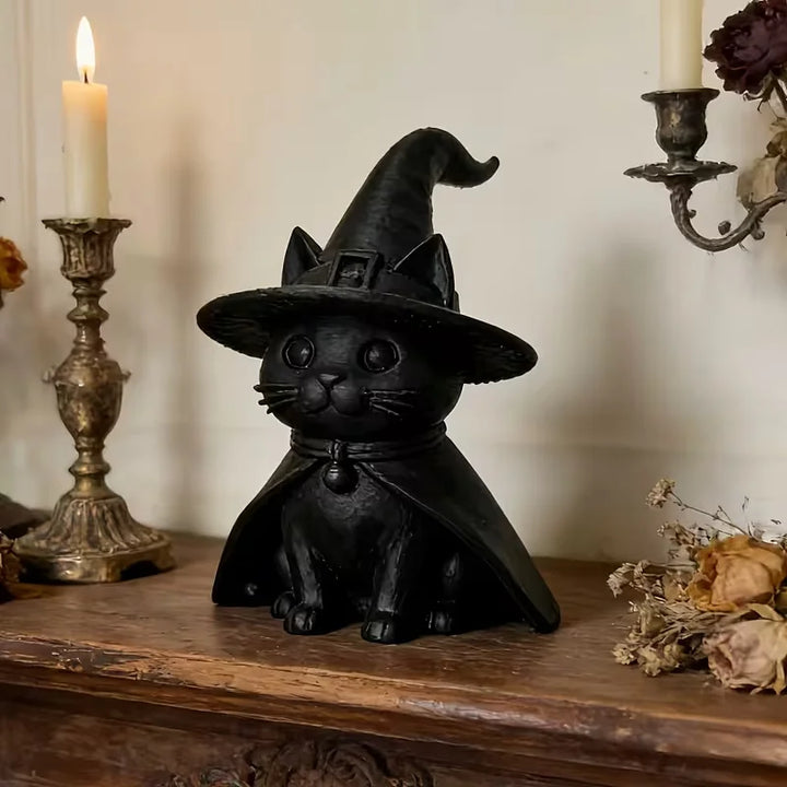 Witch Black Cat Statue