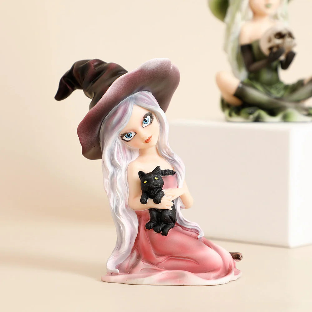 Witch Cat Figurine Statue
