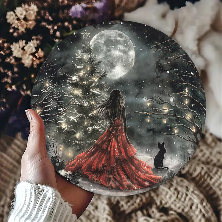 Witch Cat Moon Wall Decor