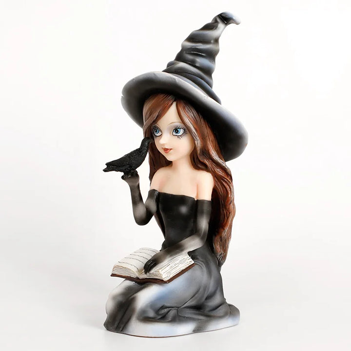 Witch Crow Figurine Statues