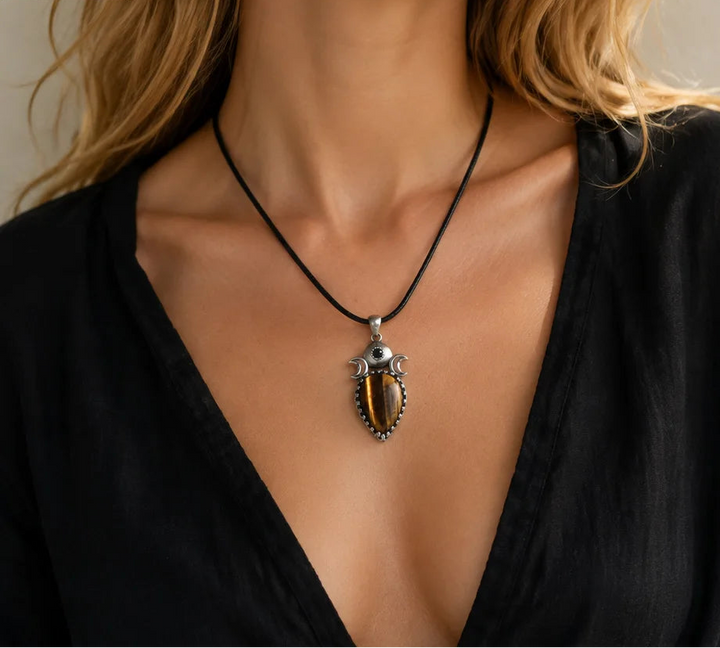 Witch Crystal Triple Moon Necklace