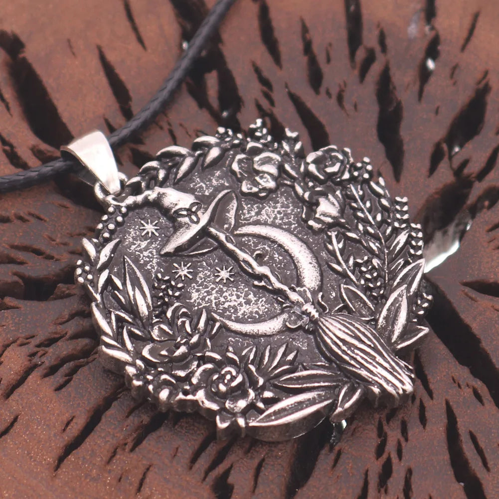 Witch Hat Broom Necklaces