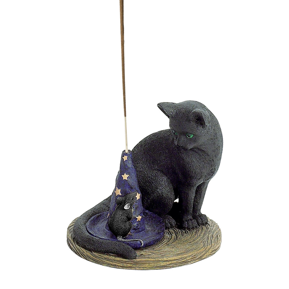 Witch Hat Cat & Mouse Incense Holder - Purple 