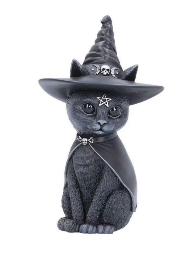 Witch Hat Cat Statue