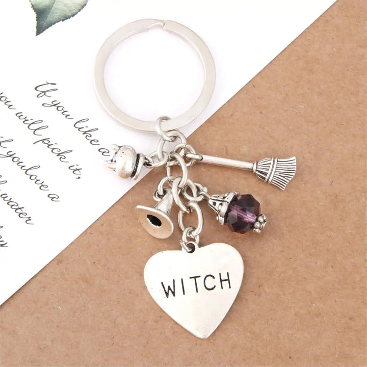 Witch Heart Charm Keychain