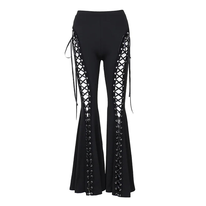 Witch Lace Up Flare Pants