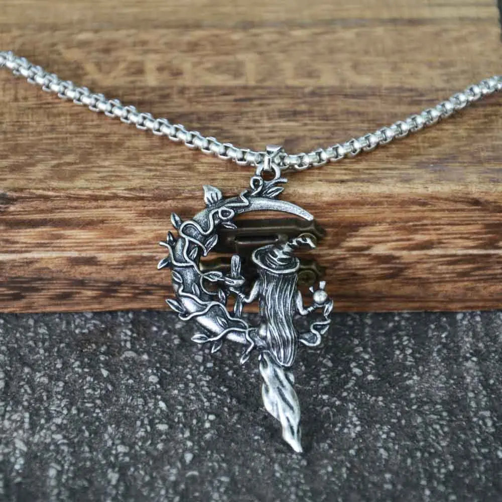 Witch Moon Silver Chain Necklace