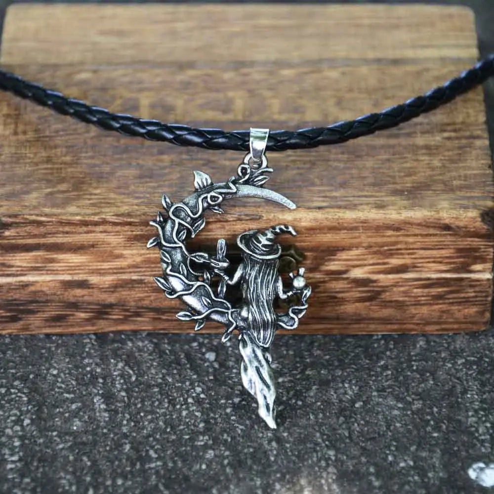Witch Moon Silver Rope Necklace