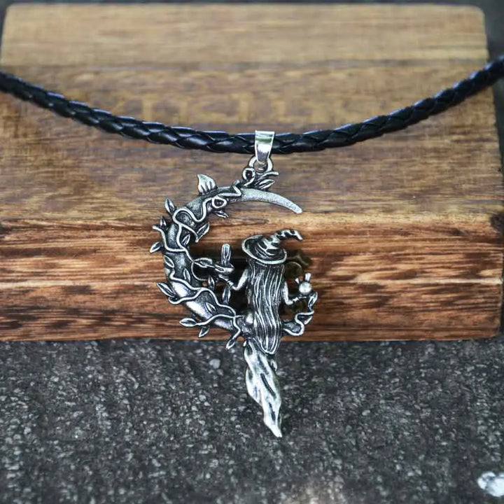 Witch Moon Silver Rope Necklace