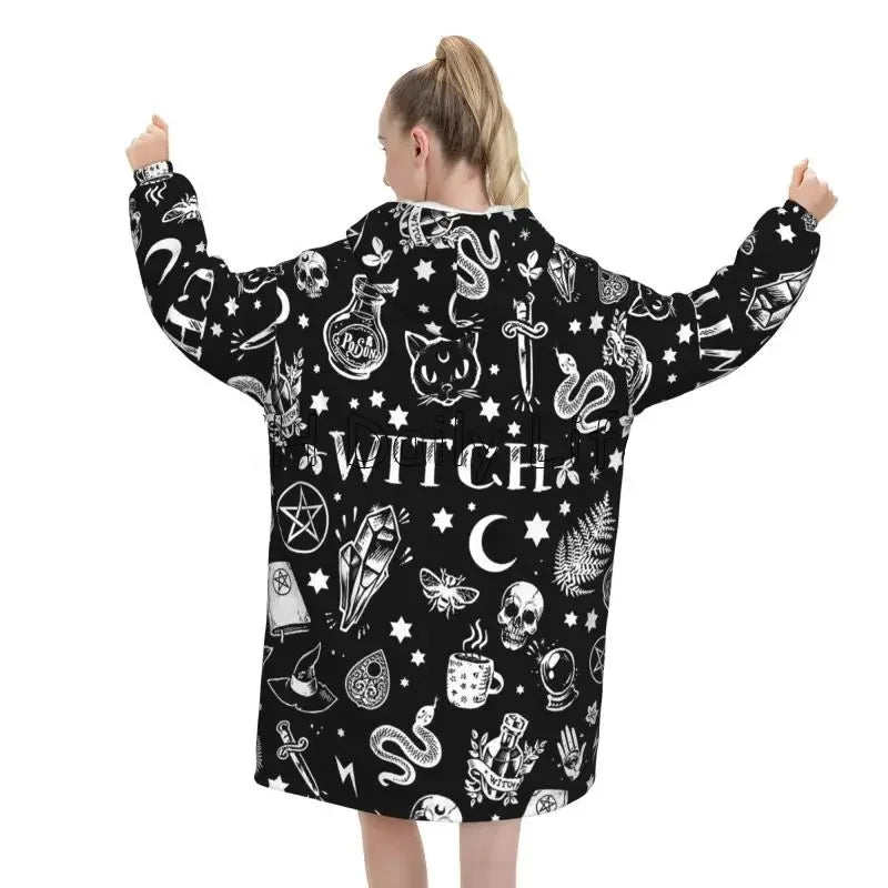 Witch Oversized Black Blanket Hoodie