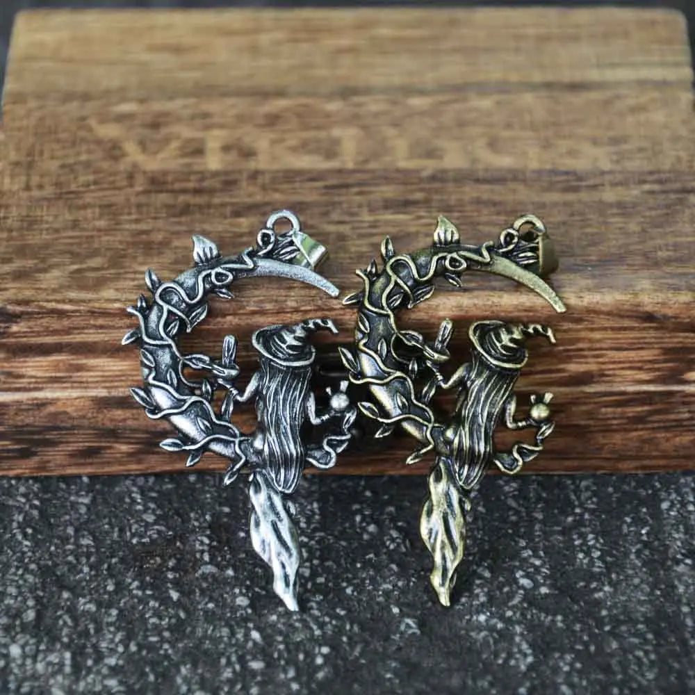 Witch Sitting On Moon Necklaces