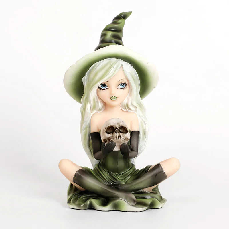 Witch Skull Figurine Statue