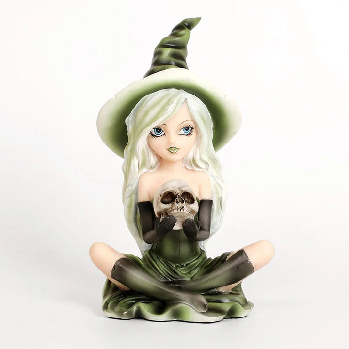 Witch Skull Figurine Statue