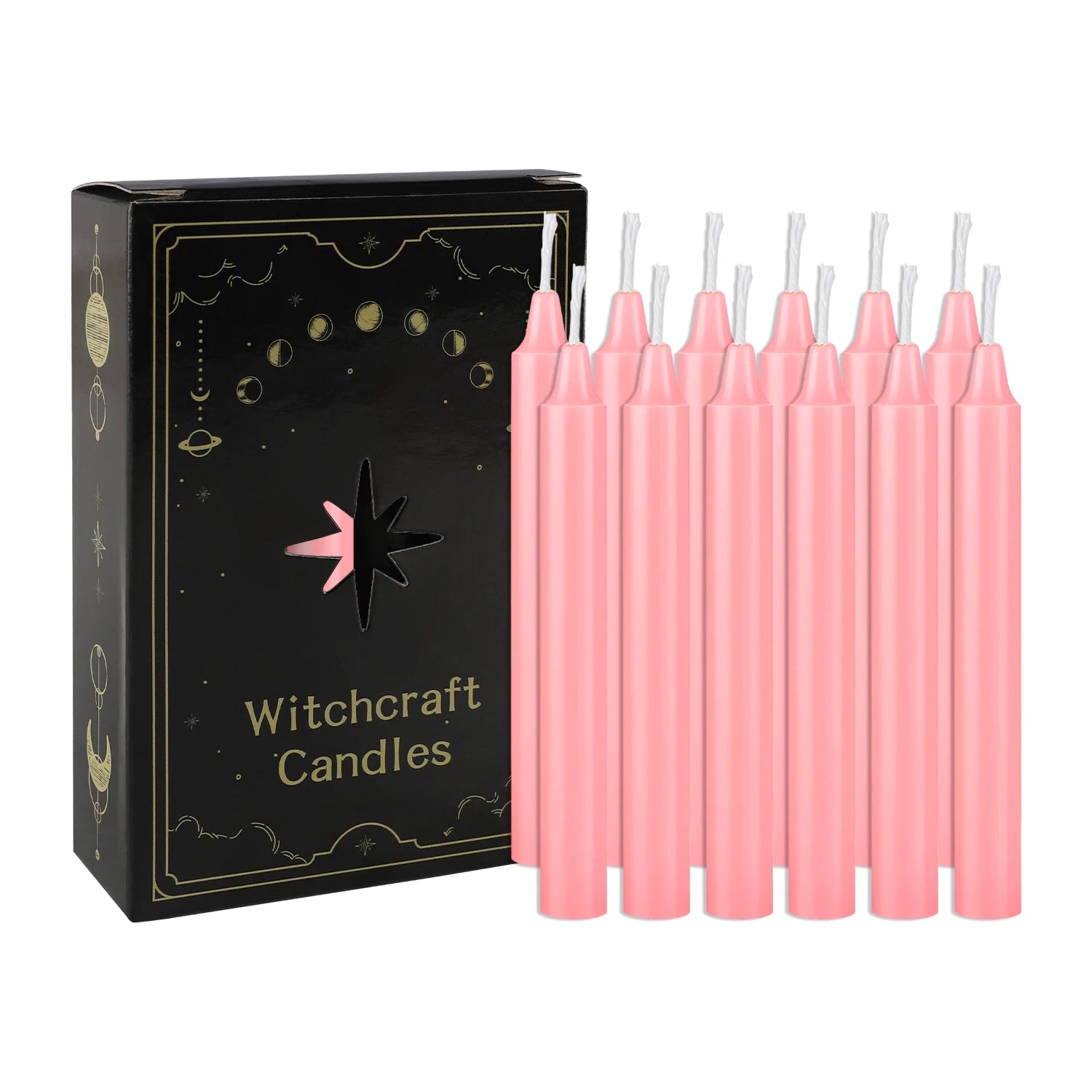 Witchcraft Pink Ritual Candles - 12pcs – Green Witch Creations